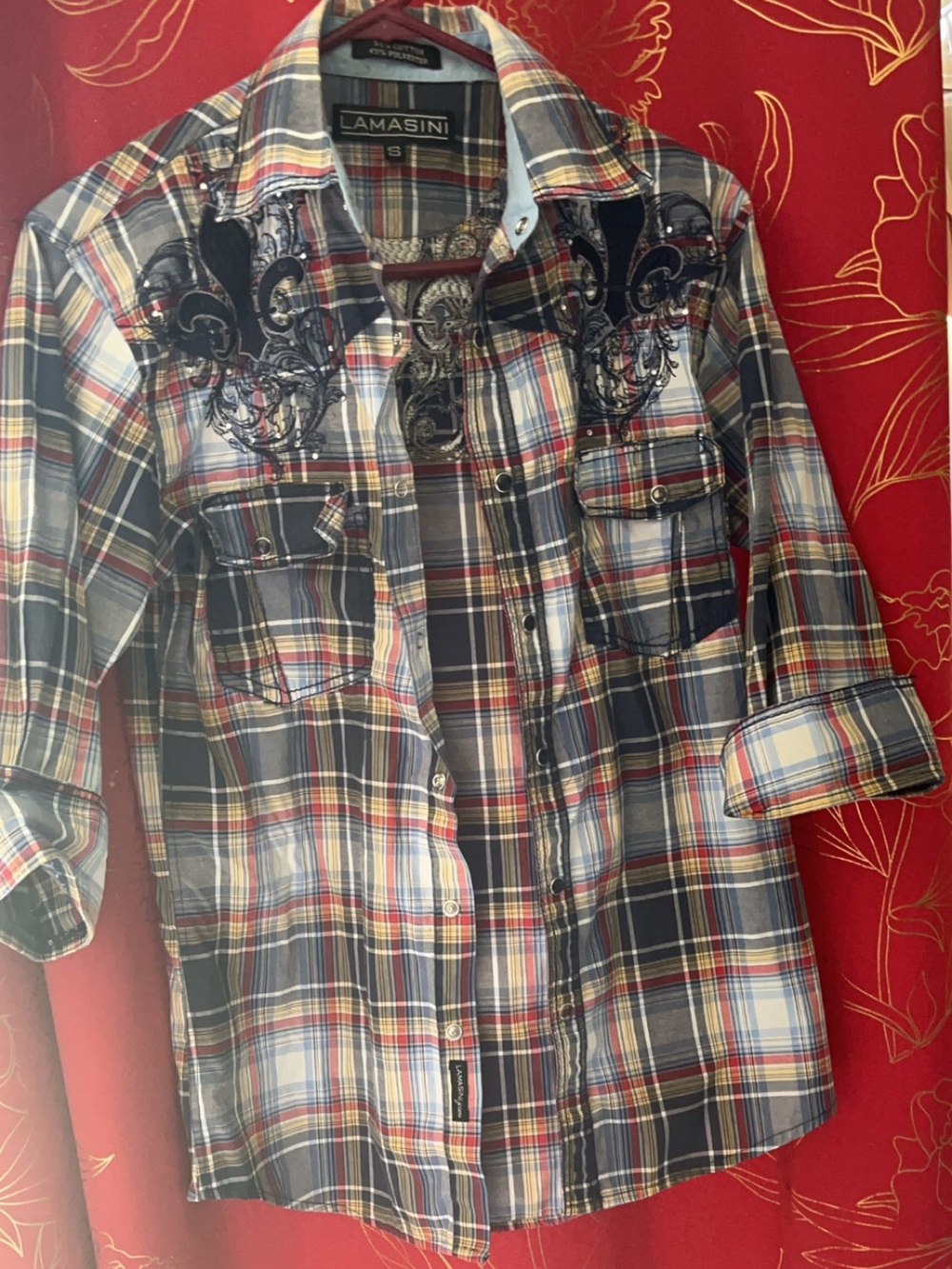Lamasini women Plaid Button-Down Shirt - Navy, Red & White